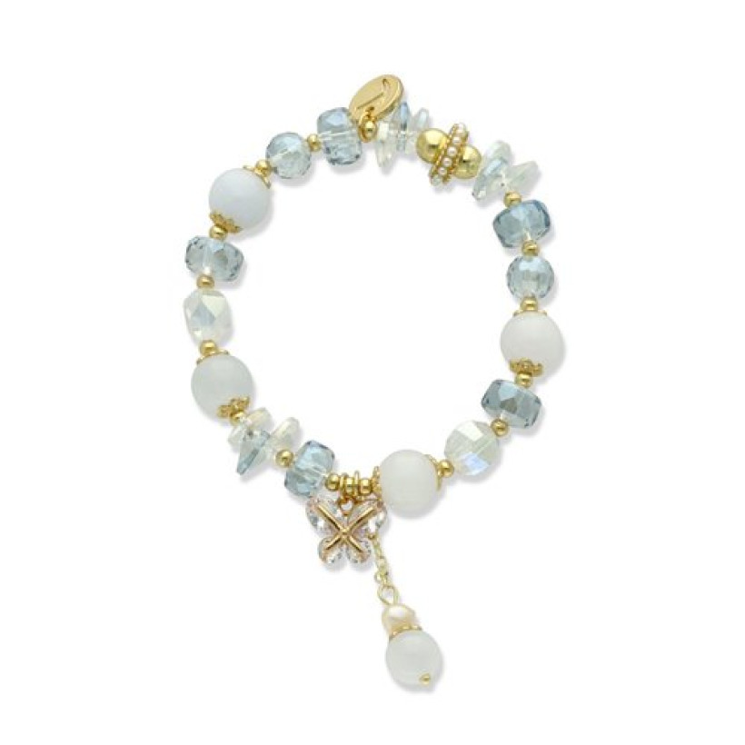 Bransoletka Swarovski Kamienie Szara-Kryształowa B98354