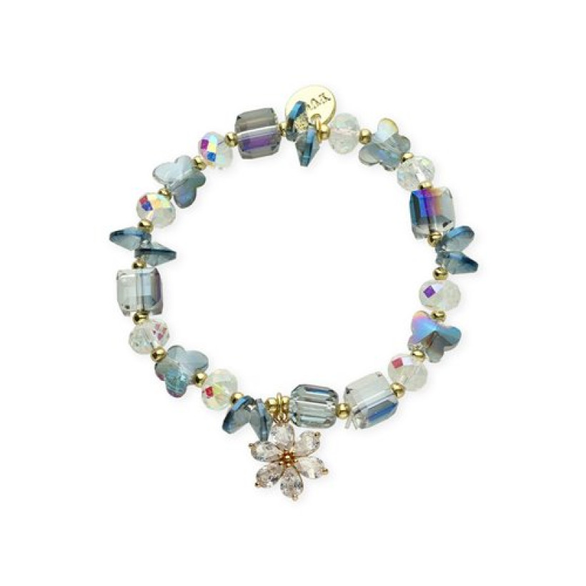 Bransoletka Swarovski Kamienie Niebiesko-Kryształowa B98903