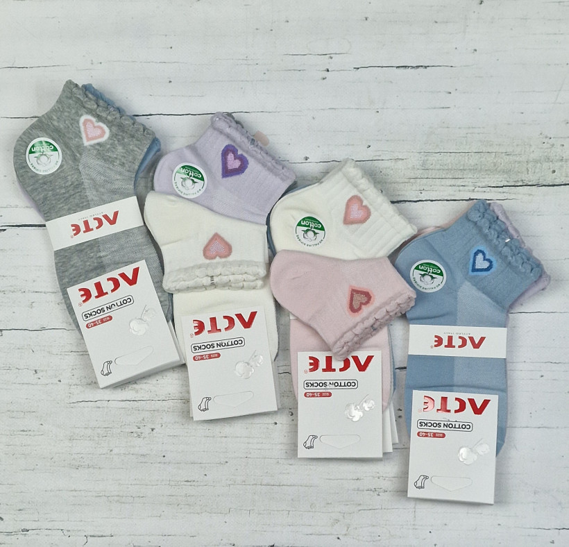 Skarpety ACTE serduszko kolor 3-pak