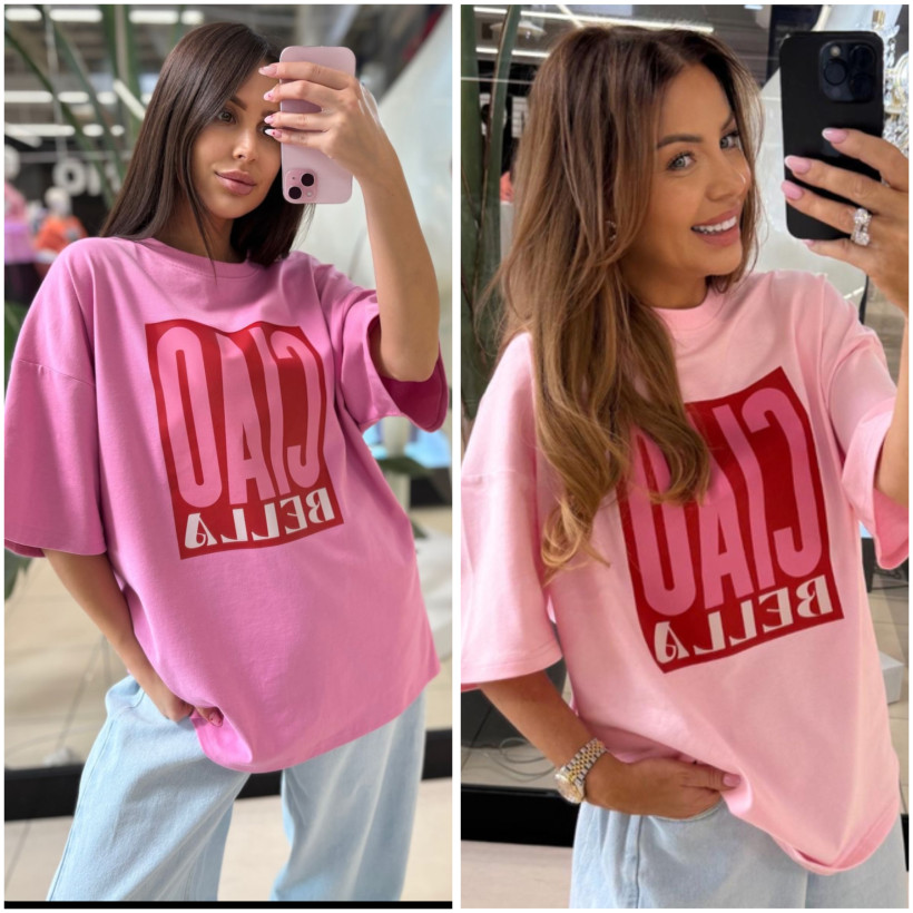 EM TSHIRT CIAO BELLA RÓŻ