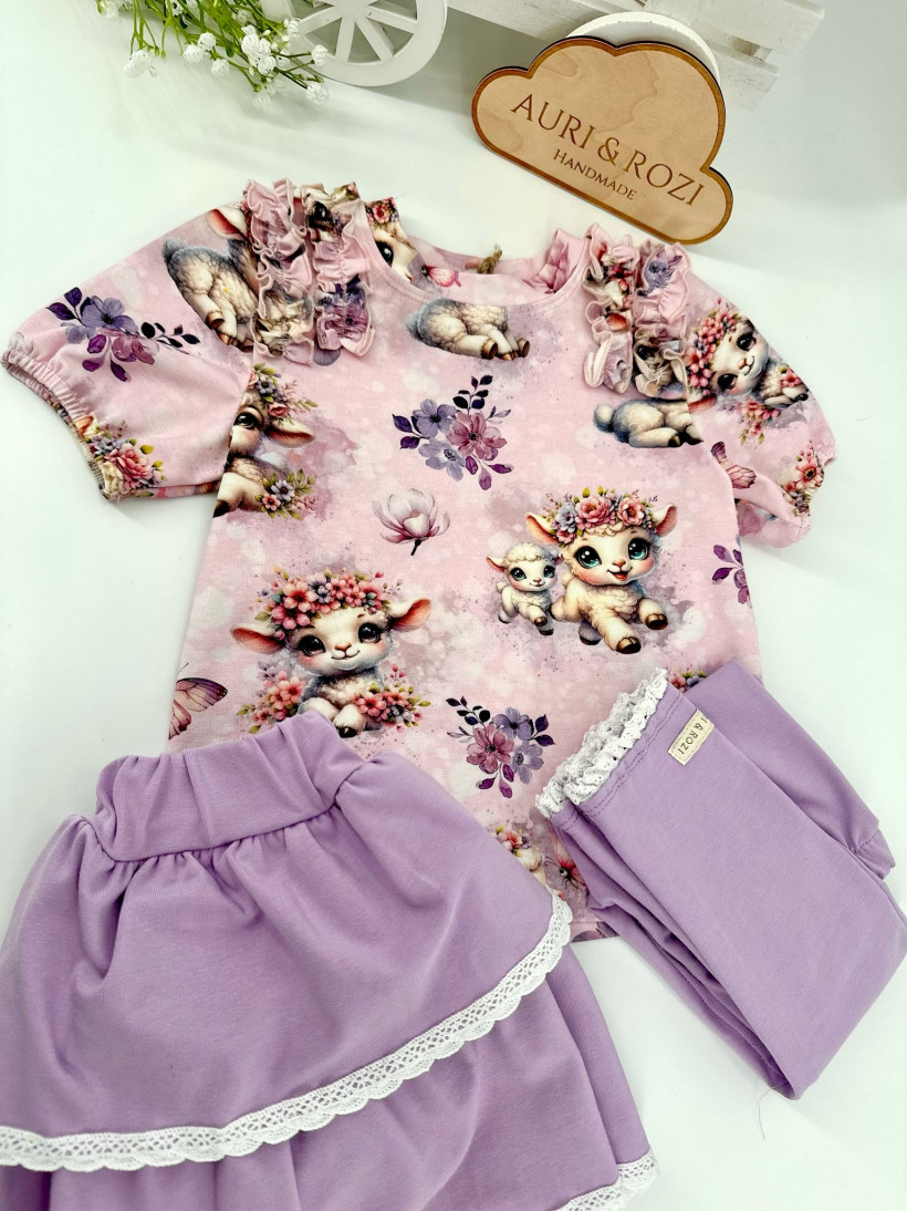Legginsy lila z koronką Auri