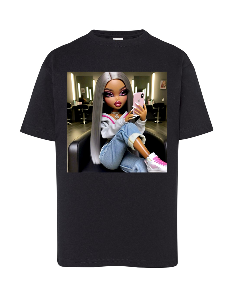 ZA T-shirt CZARNY- Dziewczyna różowy iPhoneEKRAN