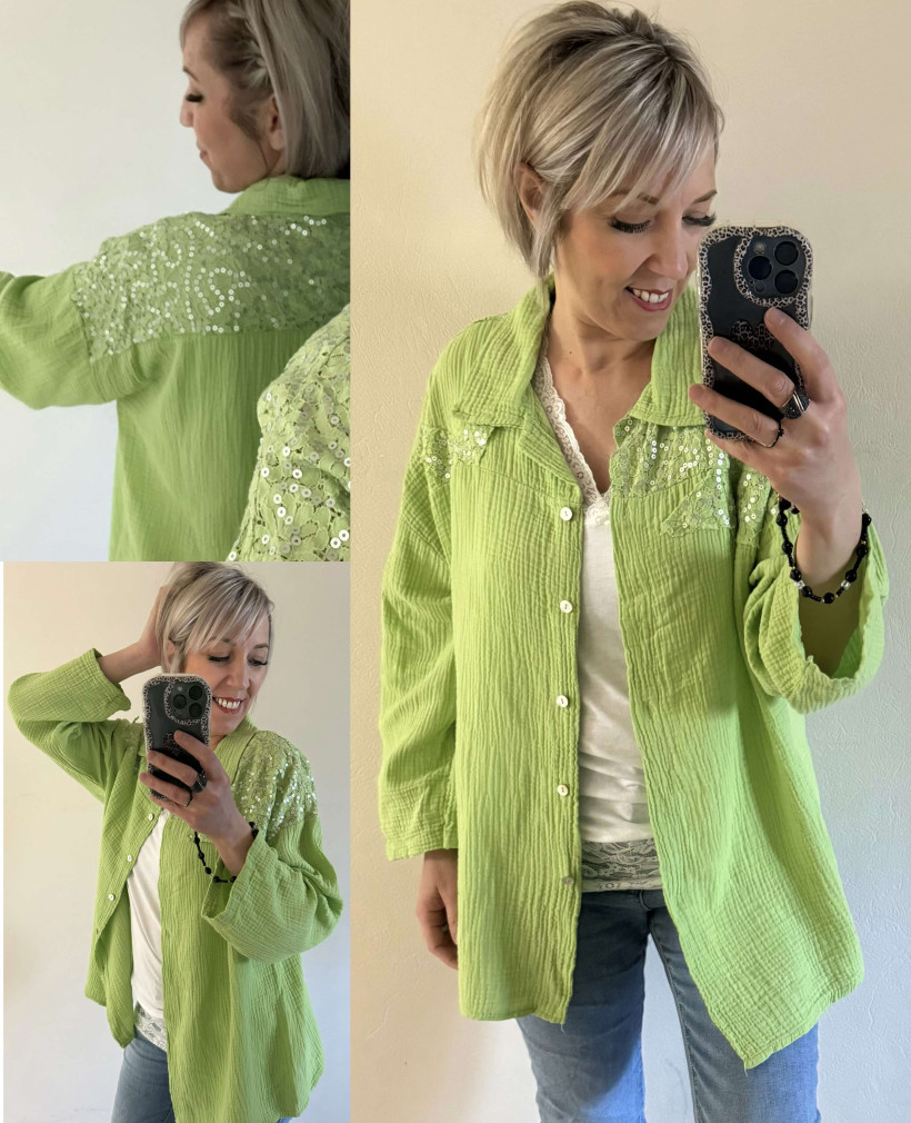 chemise motif sequin