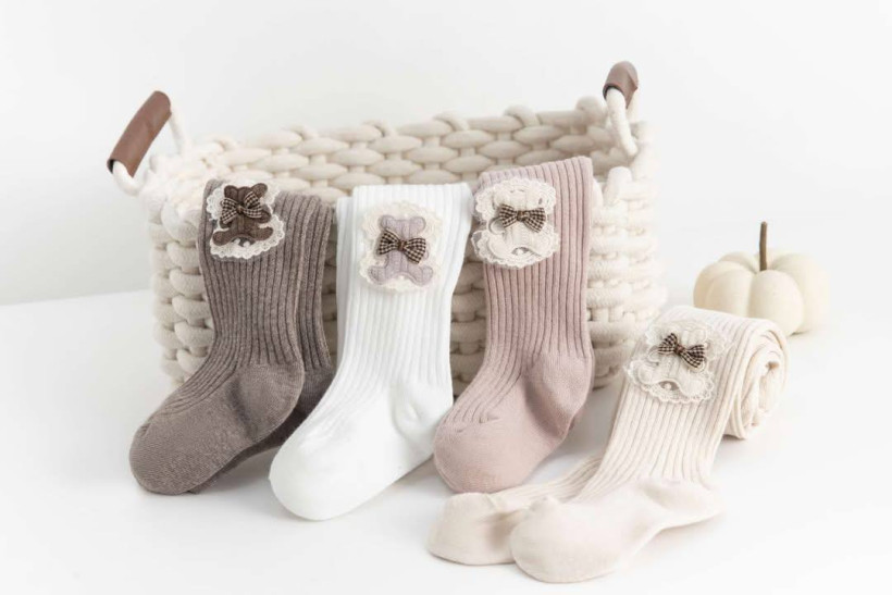 Rajstopki z misiami prążek