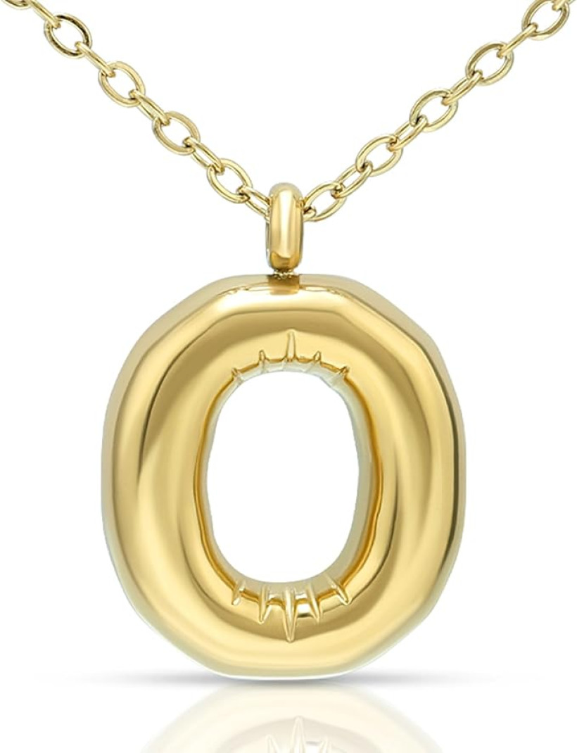 Joacii 18K pozłacany naszyjnik z wisiorkiem w kształcie litery O