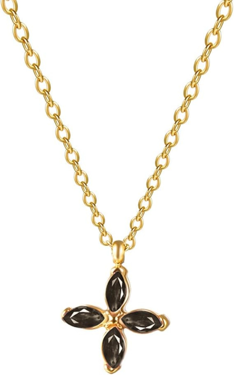 Naszyjnik Joacii 18K Black Gold Plated Four Leaf Clover