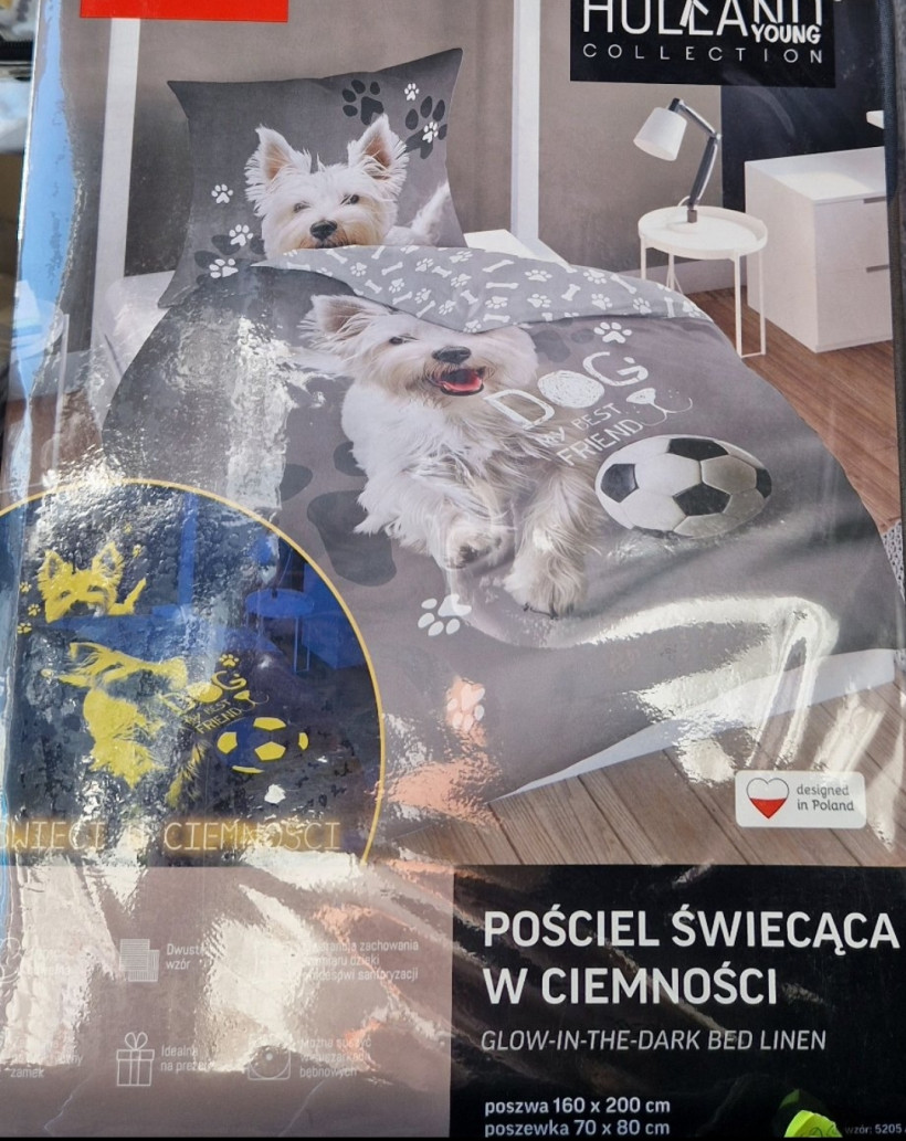 Posciel 160x200 pies świecącą w ciemności