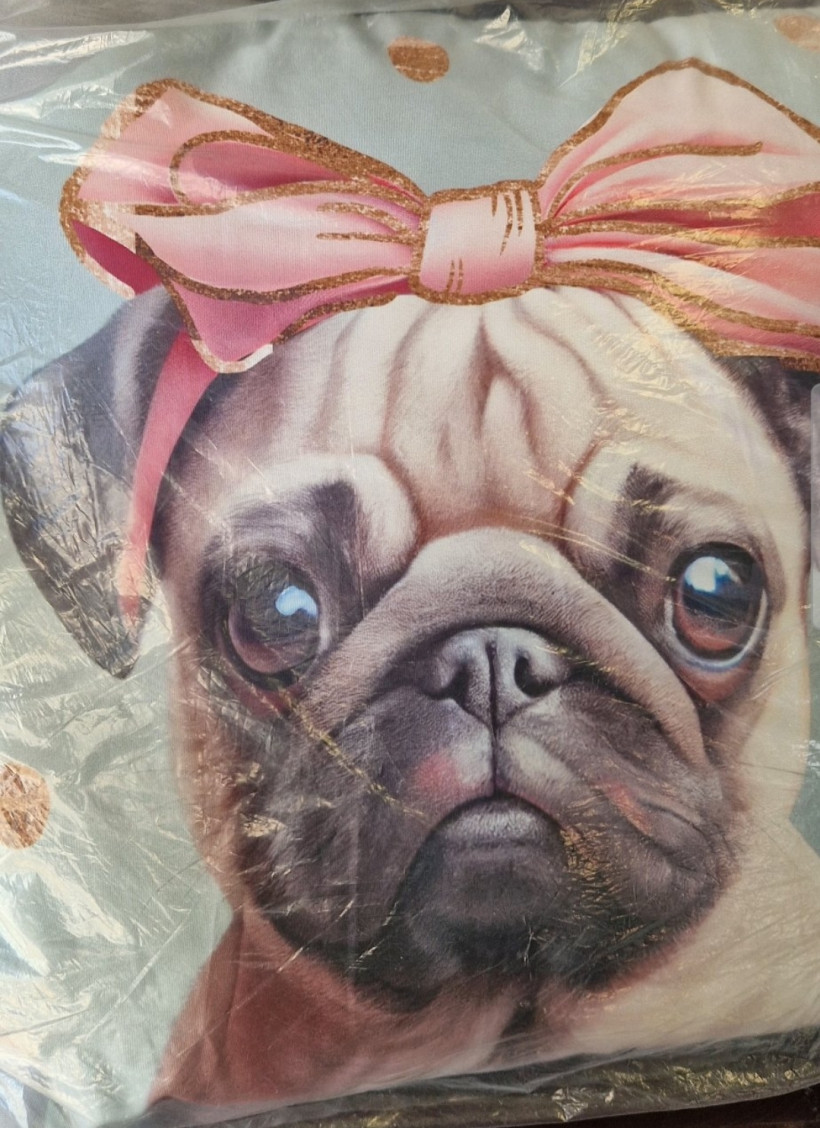 Poducha pies kokardka 40x40