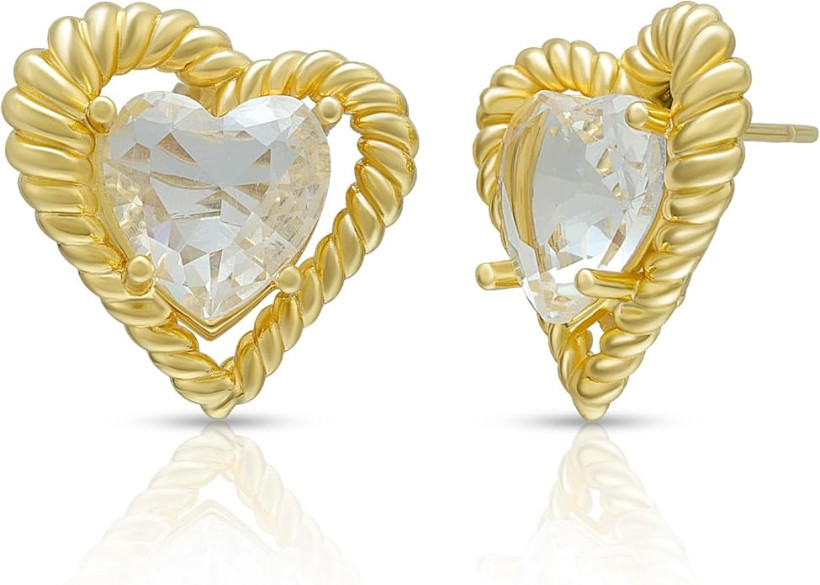 Joacii 14K Złote Kolczyki Serca