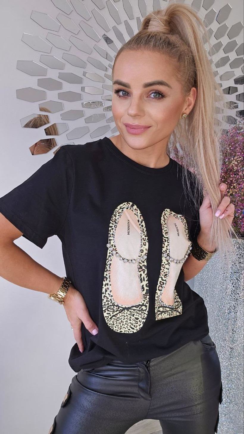 t shirt czarny z przodubalerinki