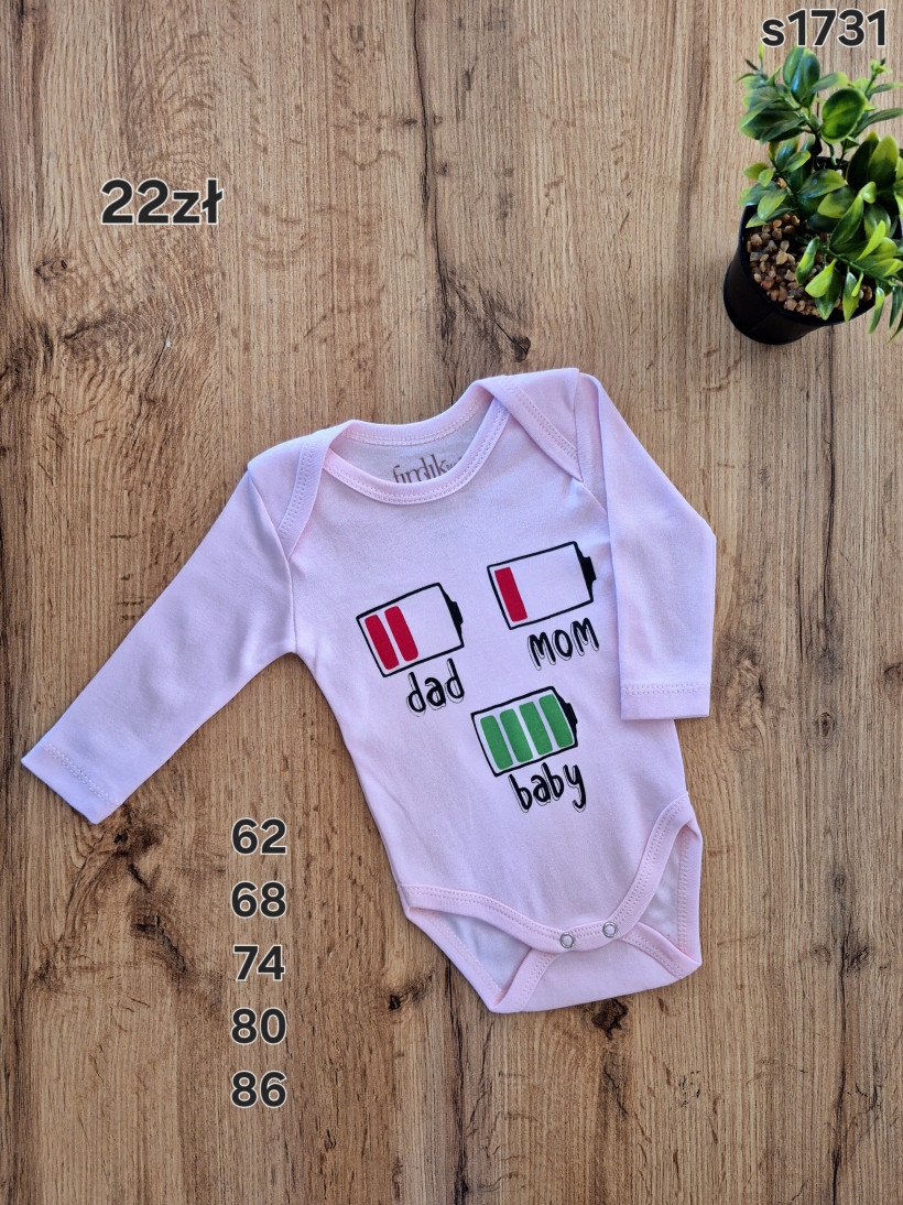 Body różowe baterie dad mom baby