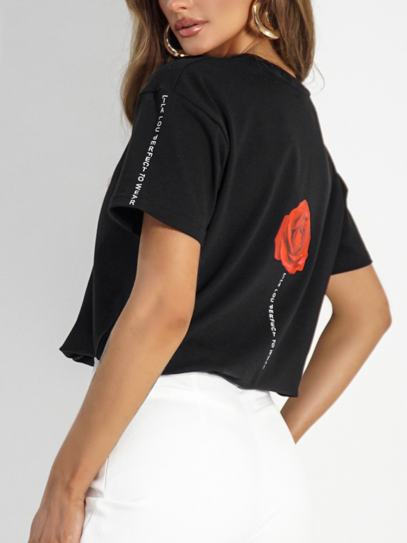 T-shirt ROSE  czarny 