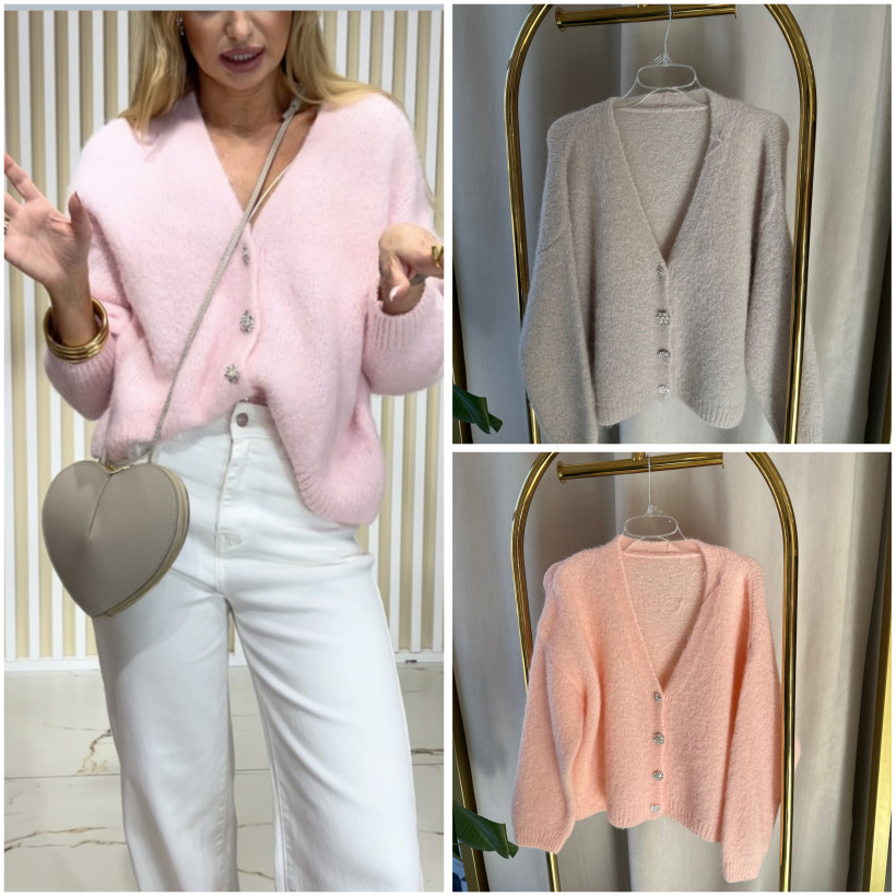 GIA SWETEREK GUZIKI CYRKONIE