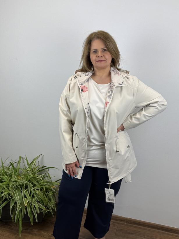 Kurtka wiosenna dwustronna - happy - 5xl - 60405 - beżowa