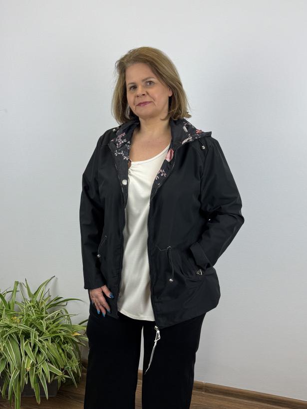 Kurtka wiosenna dwustronna - happy - 5xl - 60405 - czarna