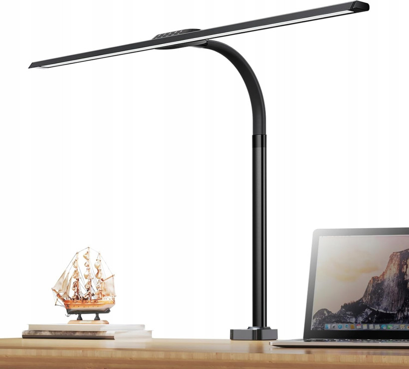 Lampa biurkowa z zaciskiem 24W 5 poziomów temperatury barwowej, ściemnialna
