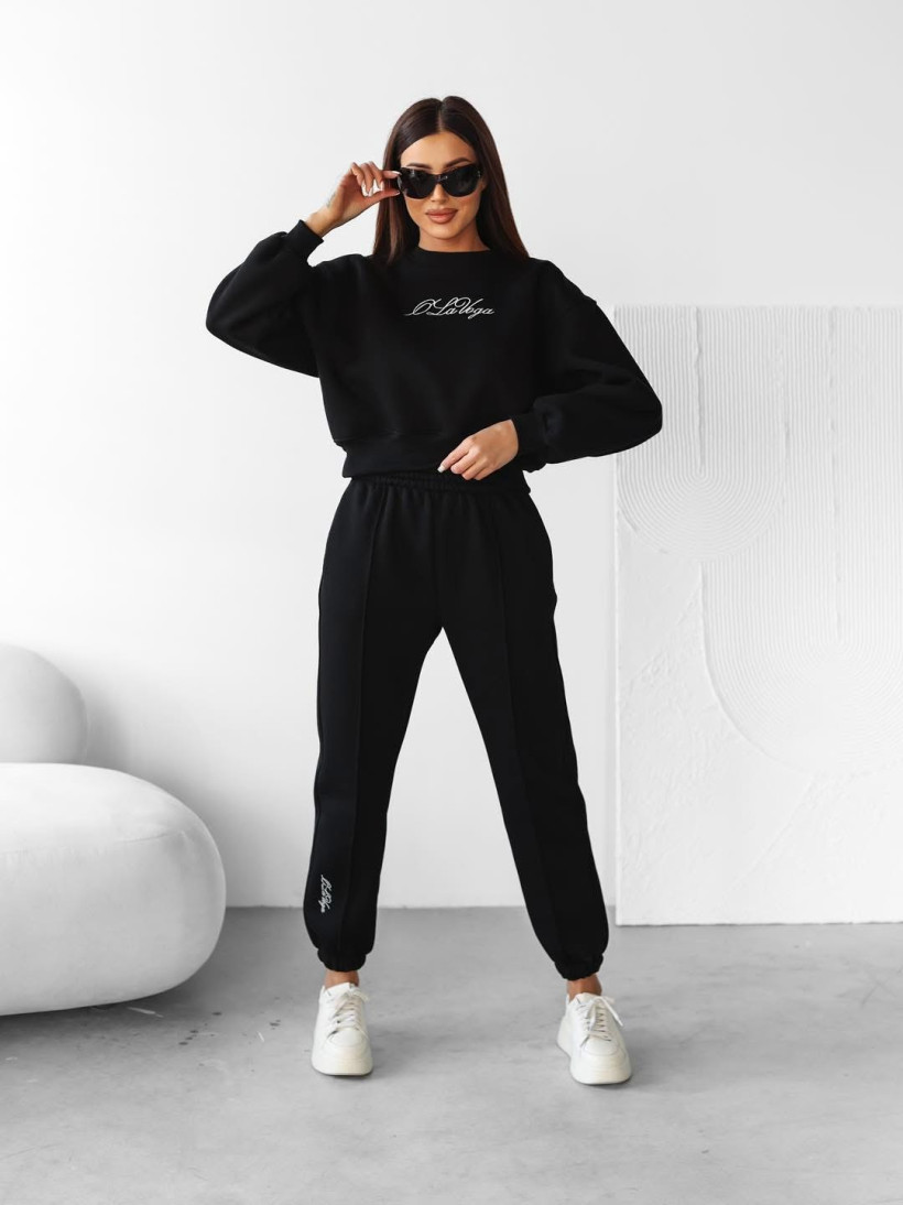 Czarny Dres SCRITTO O LA VOGA CZARNY komplet