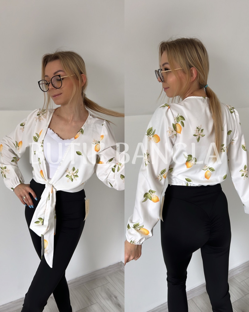 Bluzka wiązana cytryna