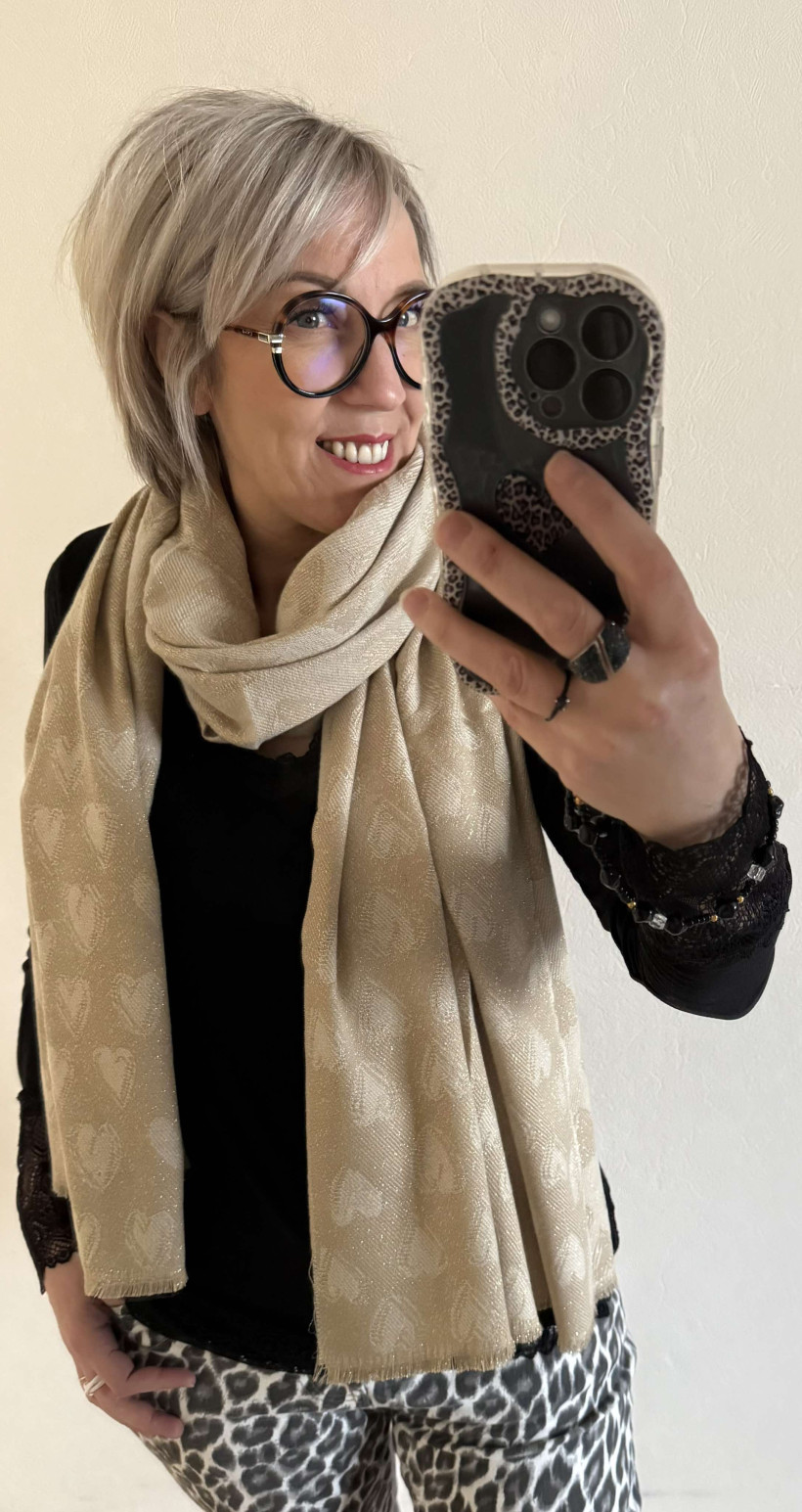 foulard imprimé coeur