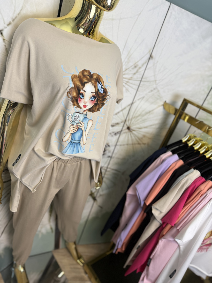 Bluzeczka bawełniana Agnes laleczka Coffee Time Minouu 