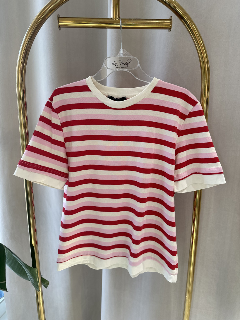 LUM TSHIRT PASKI CZERWIEŃ RÓŻ