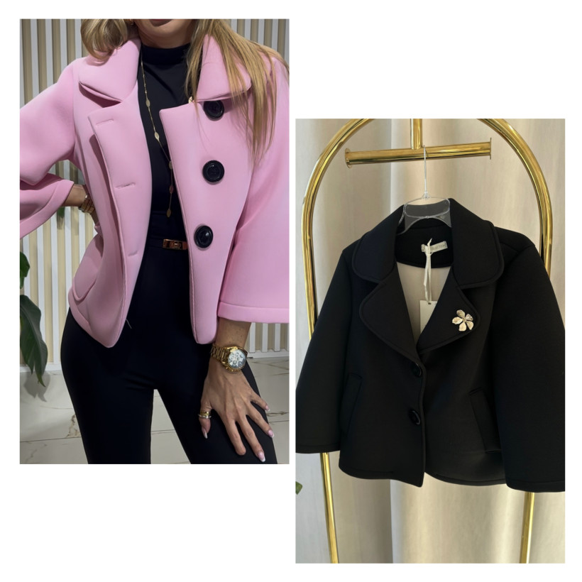 LM KRÓTKI PŁASZCZYK CZARNY