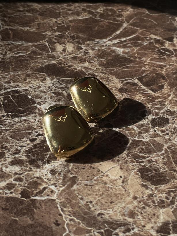 KOLCZYKI TRAPEZ ZŁOTE