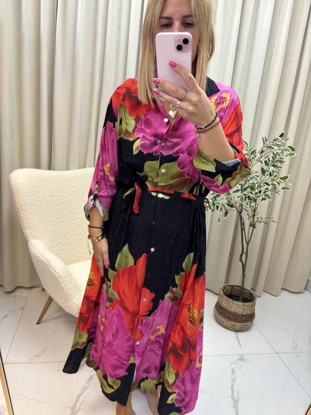 Sukienka czerwone kwiaty