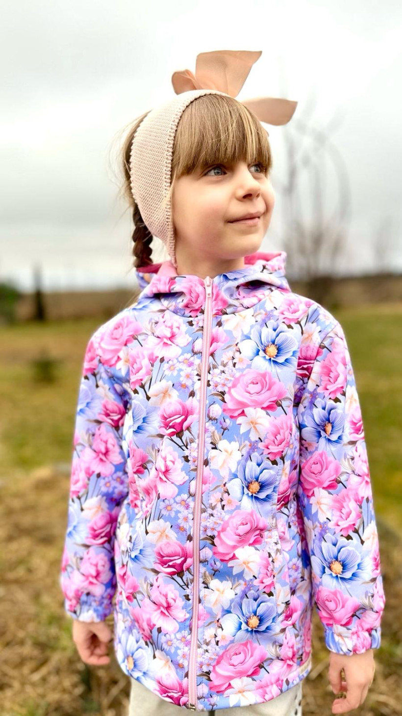 Kurtka softshell rózowe kwiaty- AURI