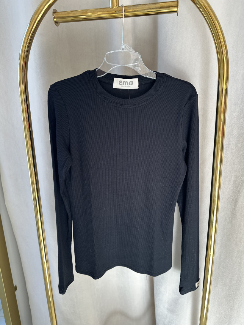 EM BLUZKA DŁUGI RĘKAW PRĄŻEK CZARNA