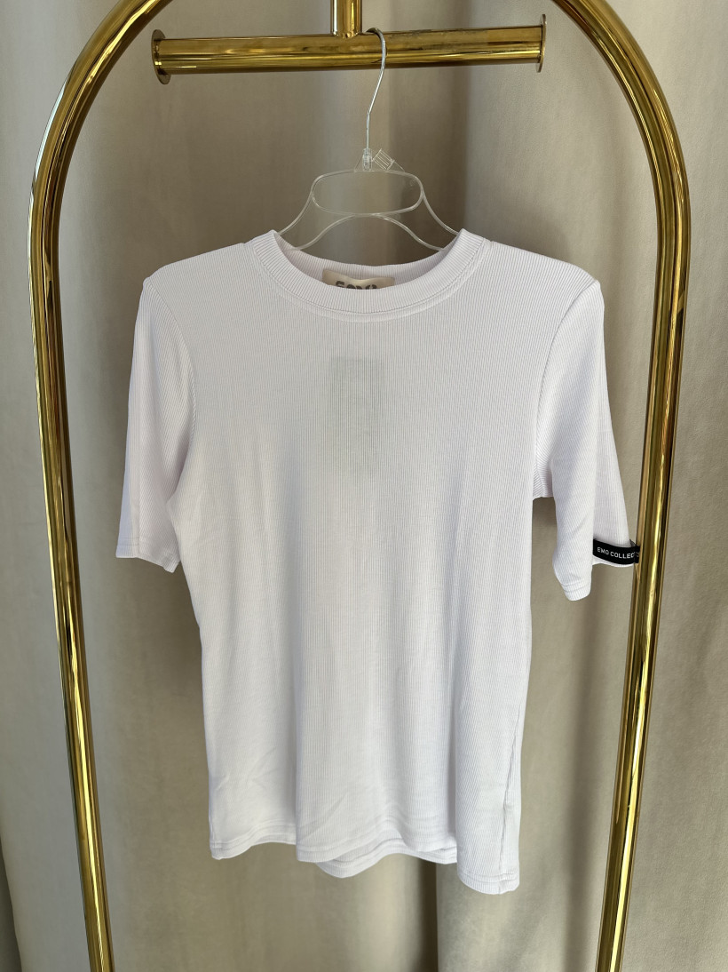 EM BLUZKA KRÓTKI RĘKAW PRĄŻEK BIAŁA