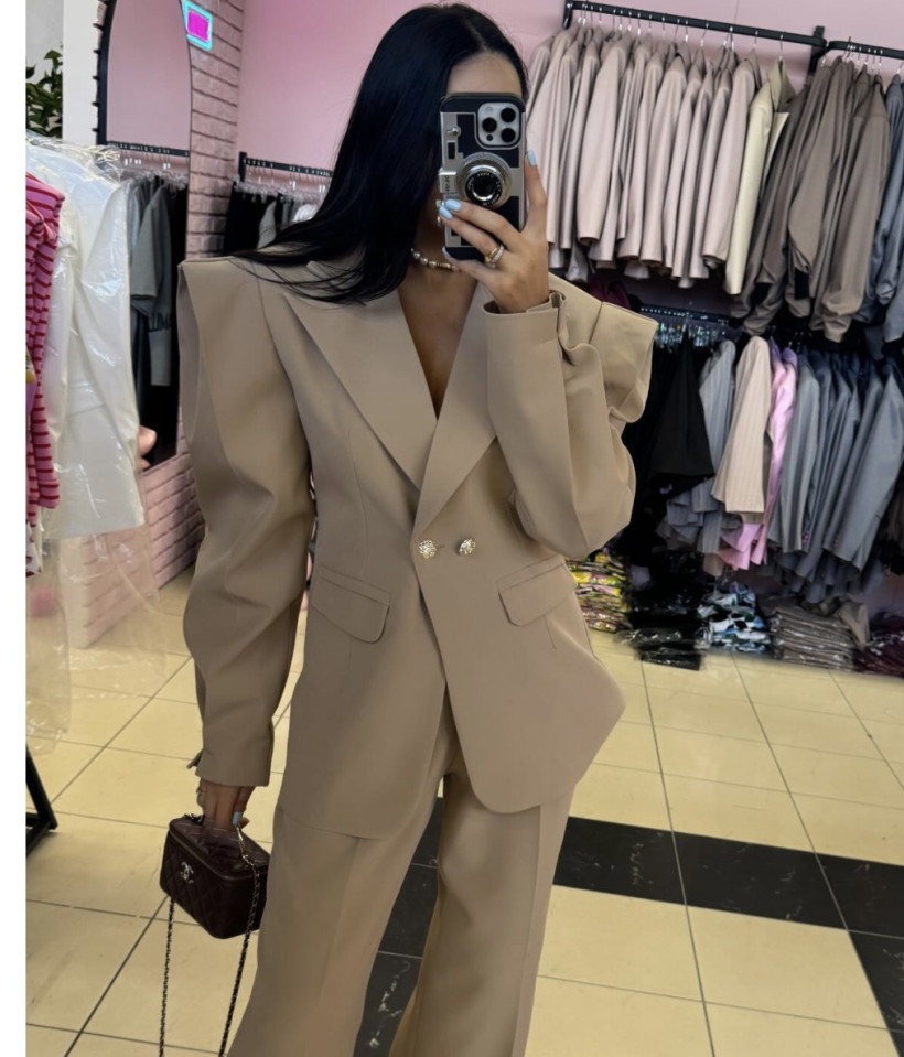 LA MILLA ŻAKIET PAGONY GUZIK CIEMNY BEŻ