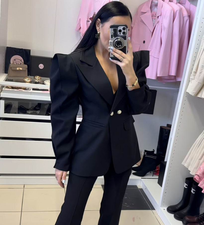 LA MILLA ŻAKIET PAGONY GUZIK CZARNY