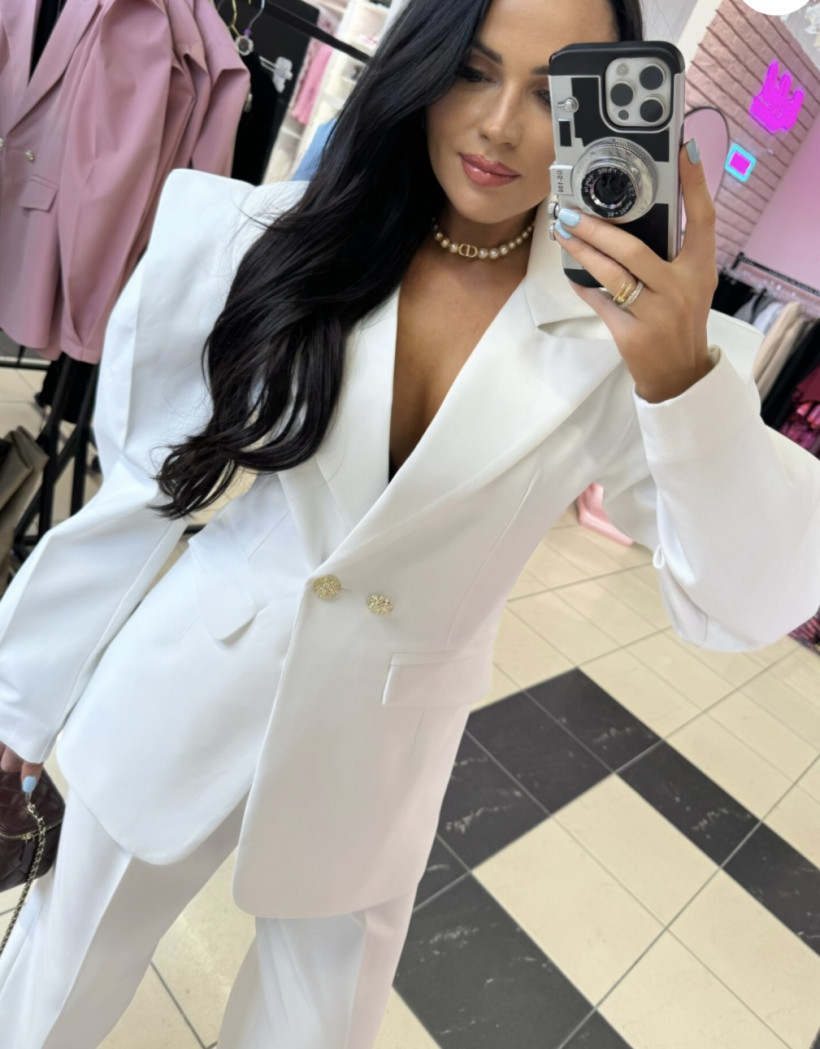 LA MILLA ŻAKIET PAGONY GUZIK ŚMIETANKA