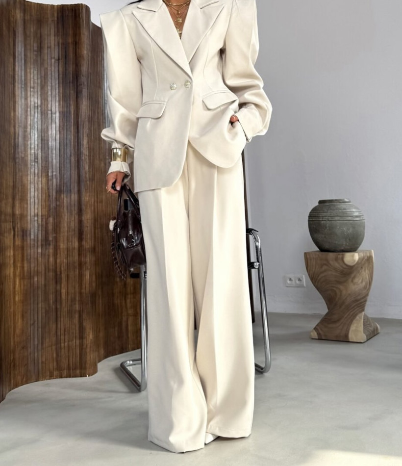 LA MILLA SPODNIE PROSTE ELEGANCKIE BEŻ