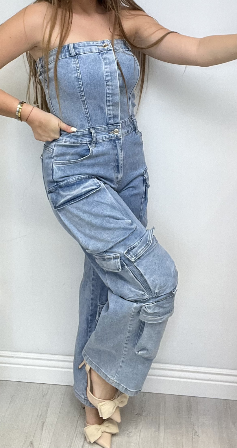 KOMBINEZON JEANS GORSET