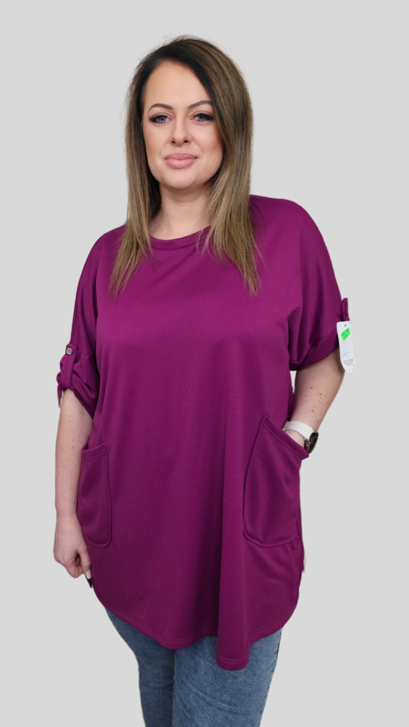 Bluzka z kieszeniami oversize - plus size