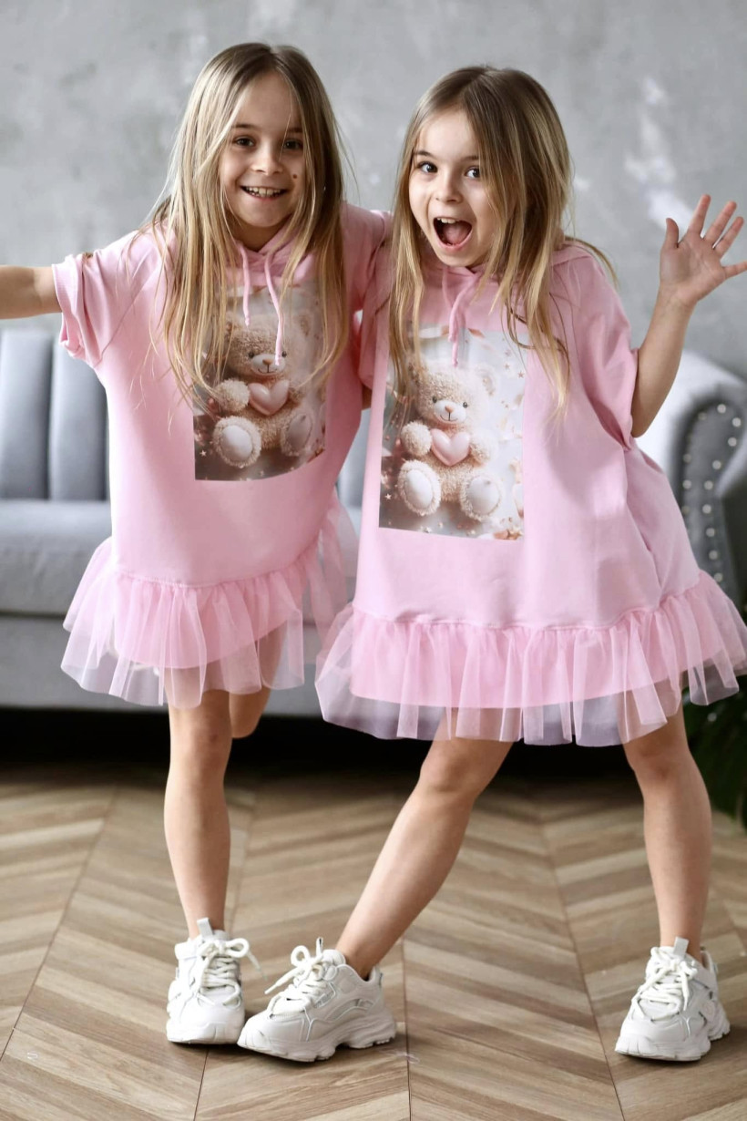 Sukienka miś różowy Qba Kids