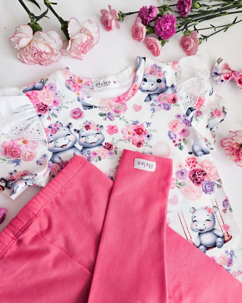 Leginsy gładkie koral Helen