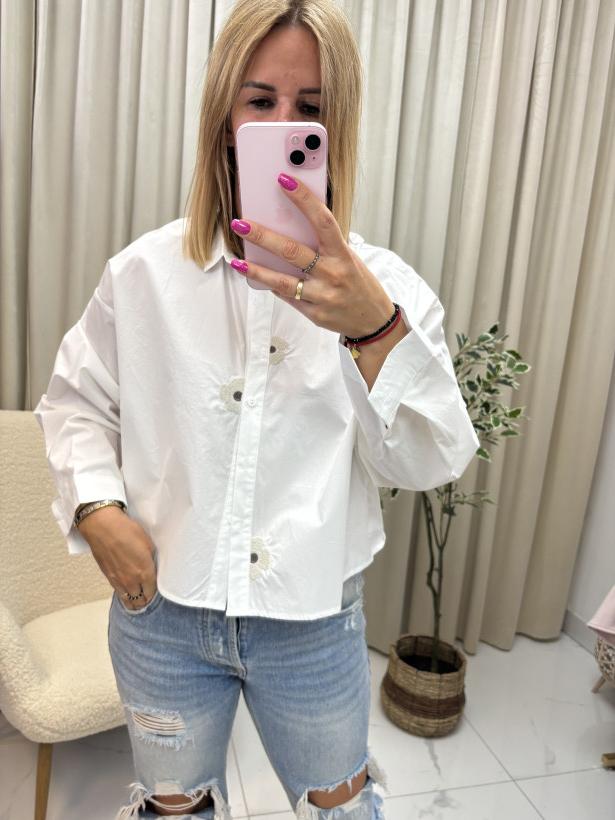 Koszula haftowane kwiaty