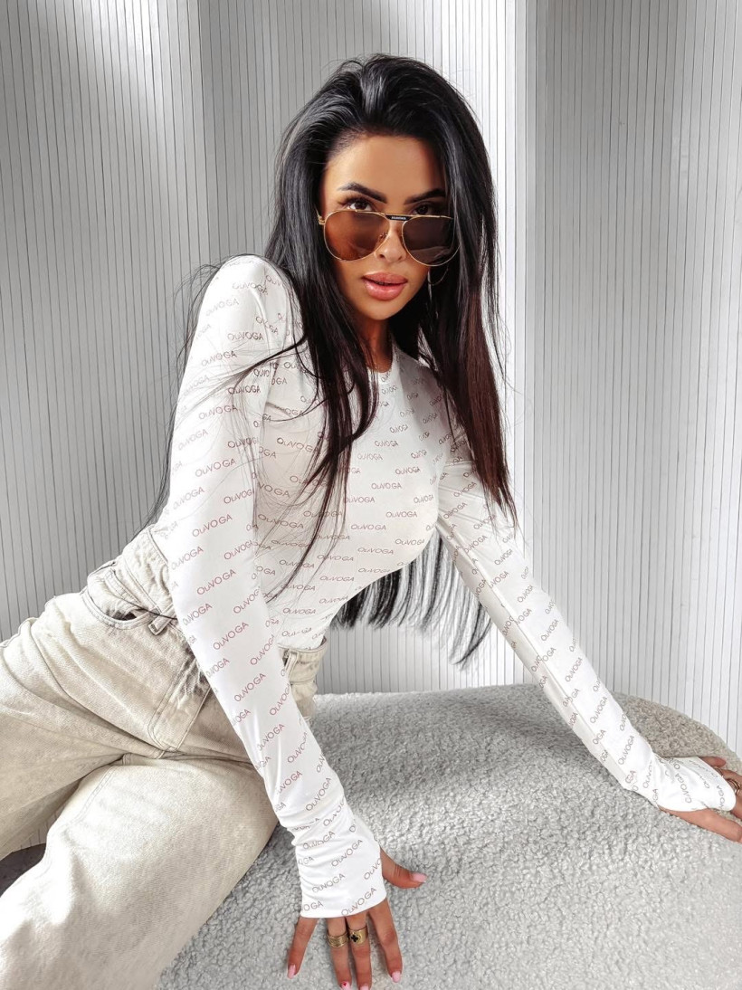 body HALLOW ecru z beżem wyprzedaż