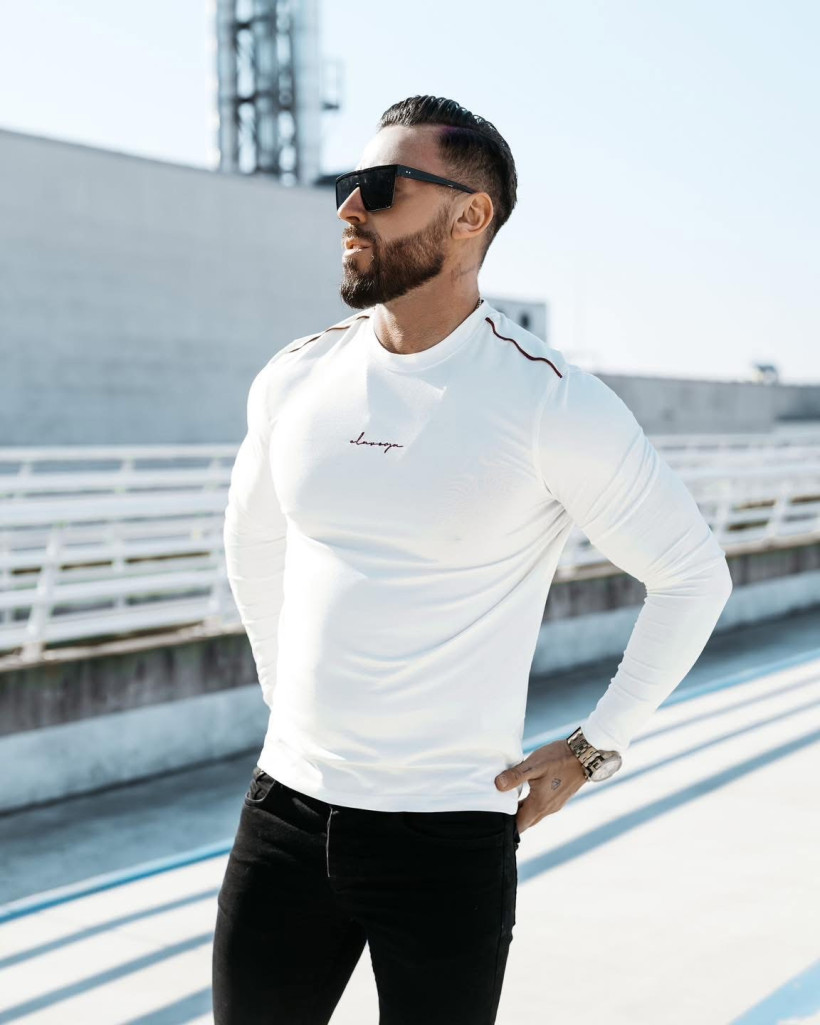 longsleeve meski CONY ecru wyprzedaż 