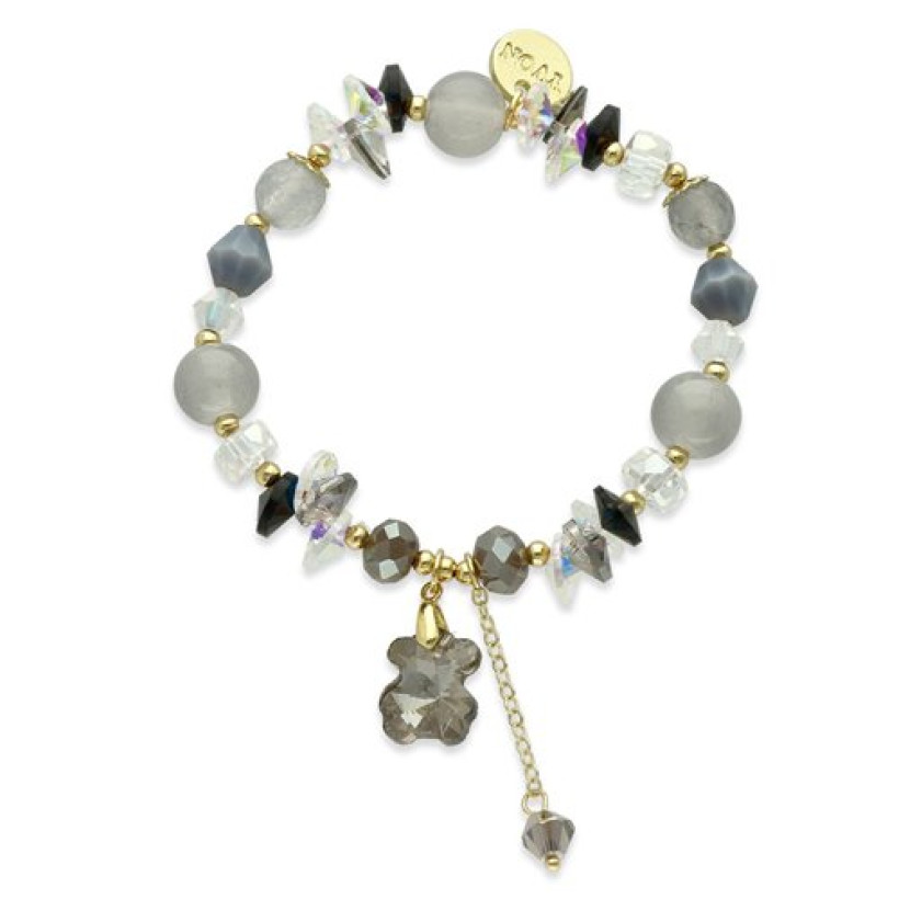 Bransoletka Swarovski Kamienie Szara B98955