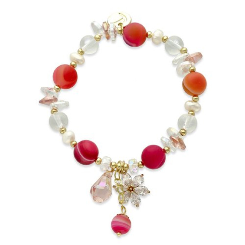 Bransoletka Swarovski Kamienie Różowa  B98951