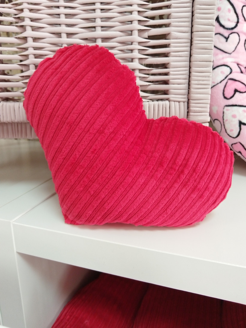 Coussin Coeur Velour Rouge