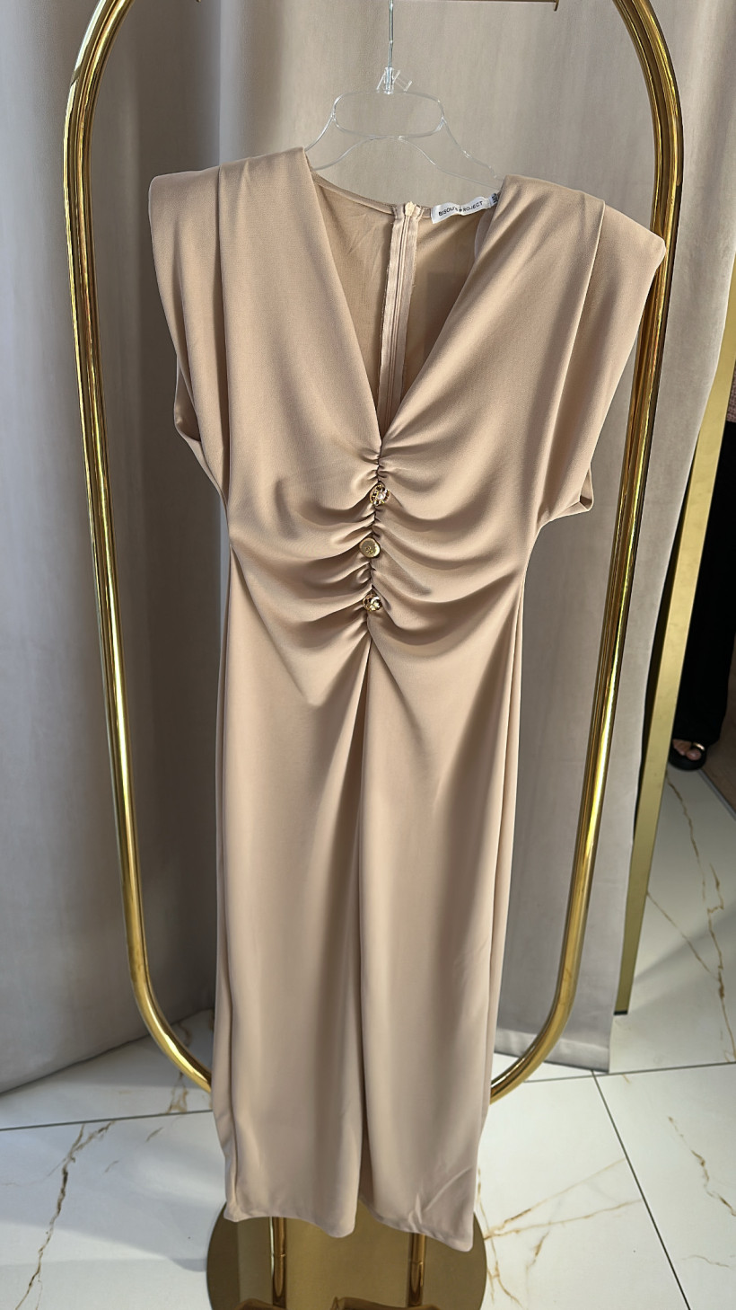 BISOUS SUKIENKA GUZIKI BEŻ