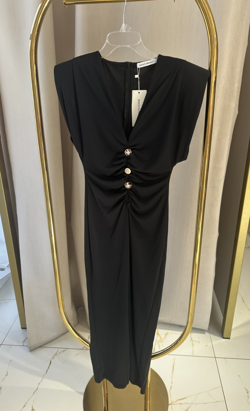 BISOUS SUKIENKA GUZIKI CZARNA