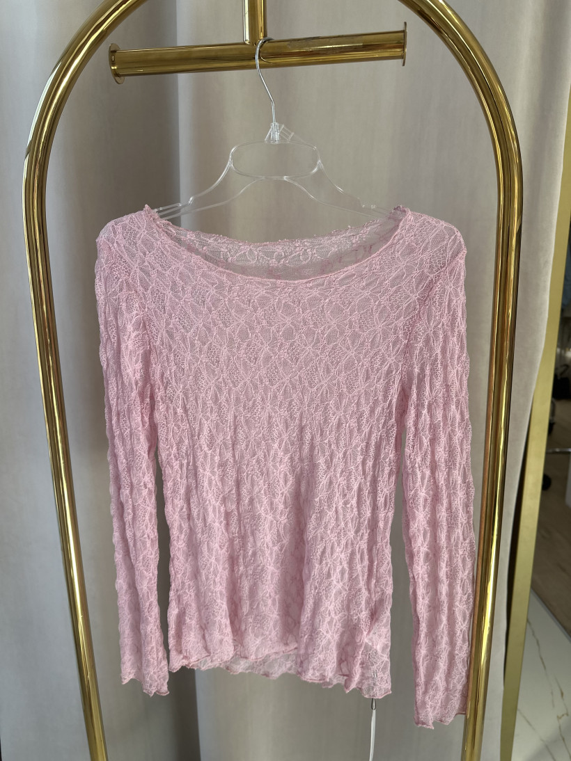 FR BLUZKA KORONKA RÓŻOWA