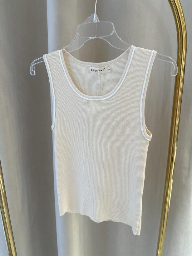 EXQUISS TOP BIAŁE PRZESZYCIA PRĄŻEK BEŻ