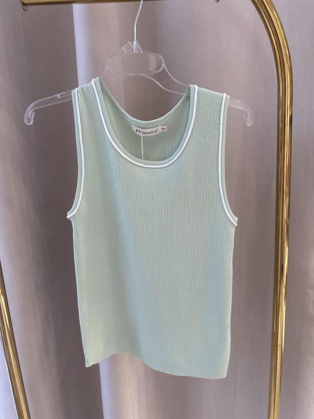 EXQUISS TOP BIAŁE PRZESZYCIA PRĄŻEK PISTACJA